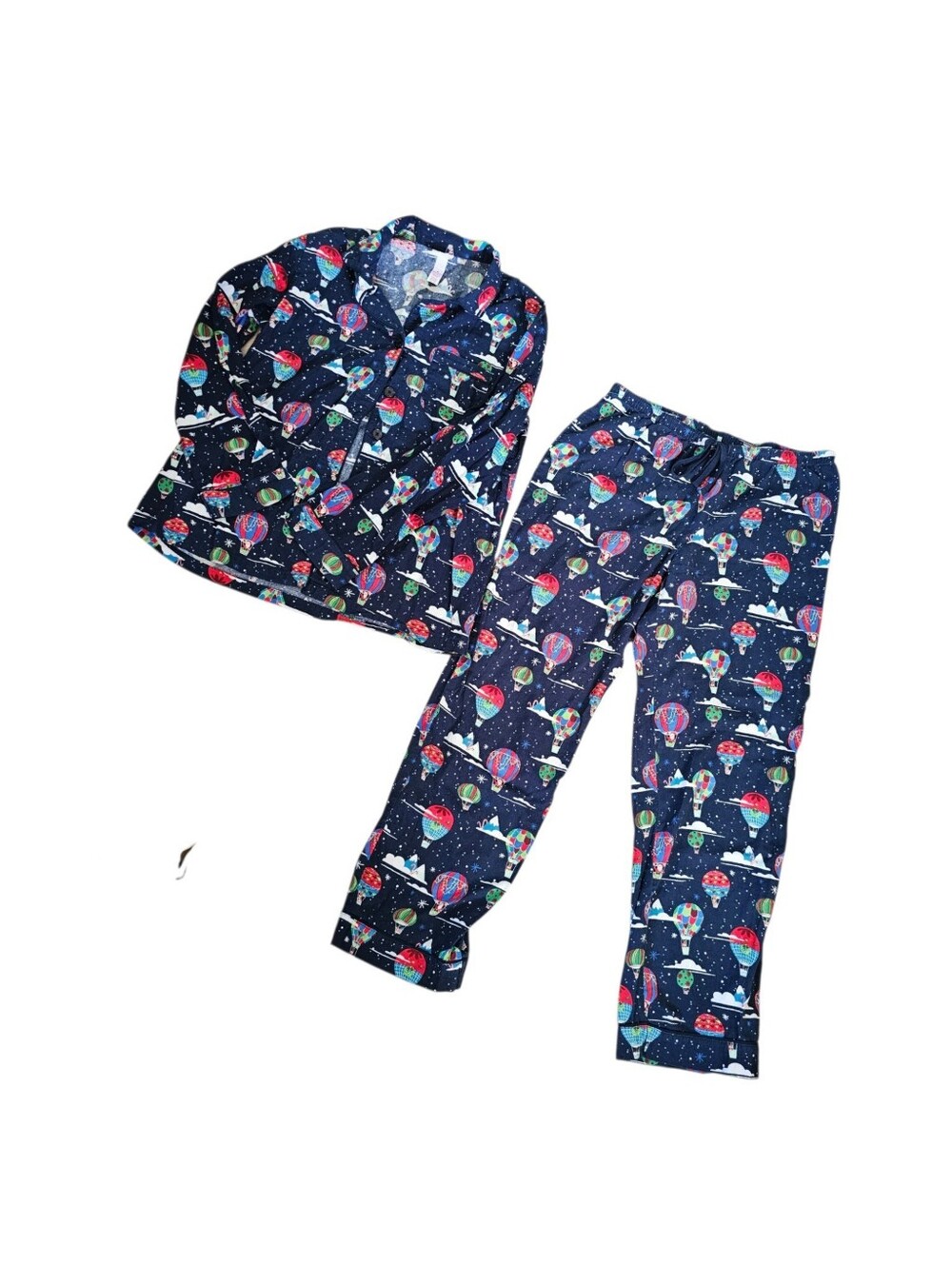 Holiday Flannel Pajamas Size Medium Wondershop Target Air Balloon Print